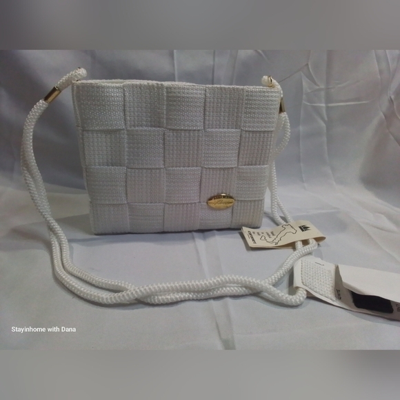 Creazioni Alma Handbags - 𝅺nwt Creazioni Alma Woven WHITE Satchel Purse Bag VINTAGE SAMPLE